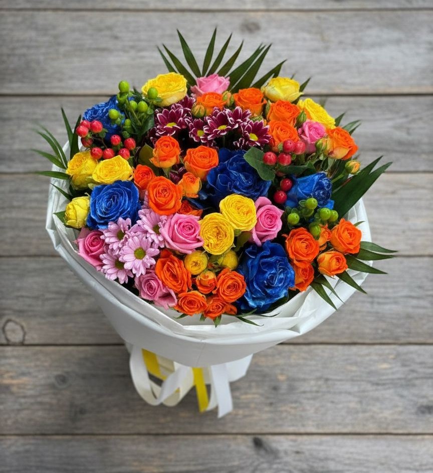 Букет цветов из: Розы и Хризантемы в Московском