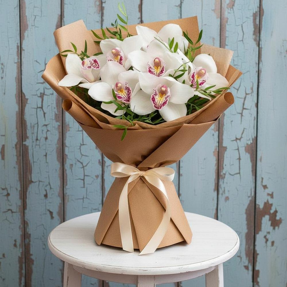 Букет цветов из: Орхидеи и Розы в Московском