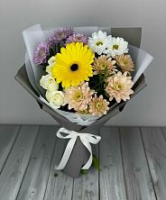 Букет цветов из:  Розы, Герберы и Хризантемы в Московском