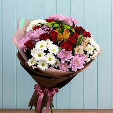 Букет цветов из:  Розы, Хризантемы и Альстромерии #REPLACE_PRED# Московском