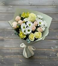 Букет цветов из:  Альстромерии, Розы и Хризантемы в Московском